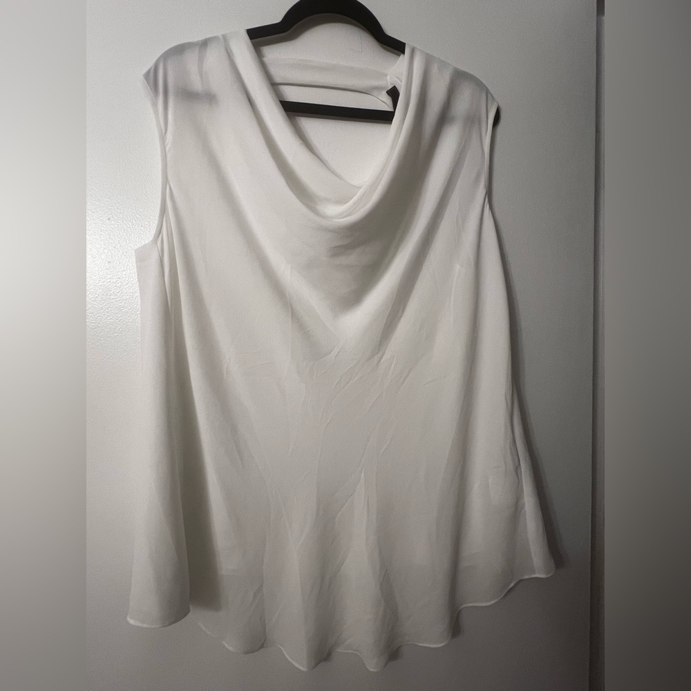 BCBGMaxAzria Cream Draped Tank Top
